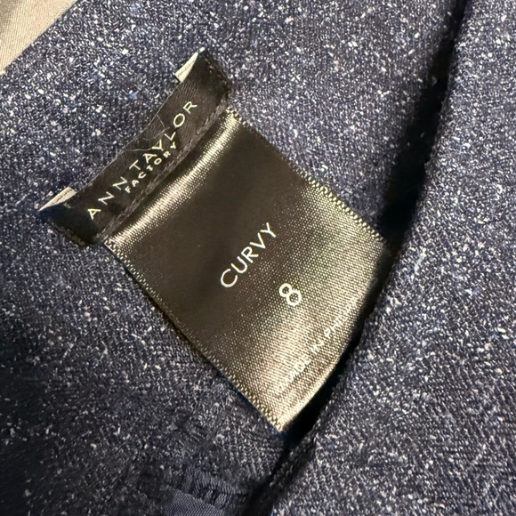 Ann Taylor Women's Dress/Career Pants Size 8 curvy Blue Speck Slash Pockets - Picture 8 of 8